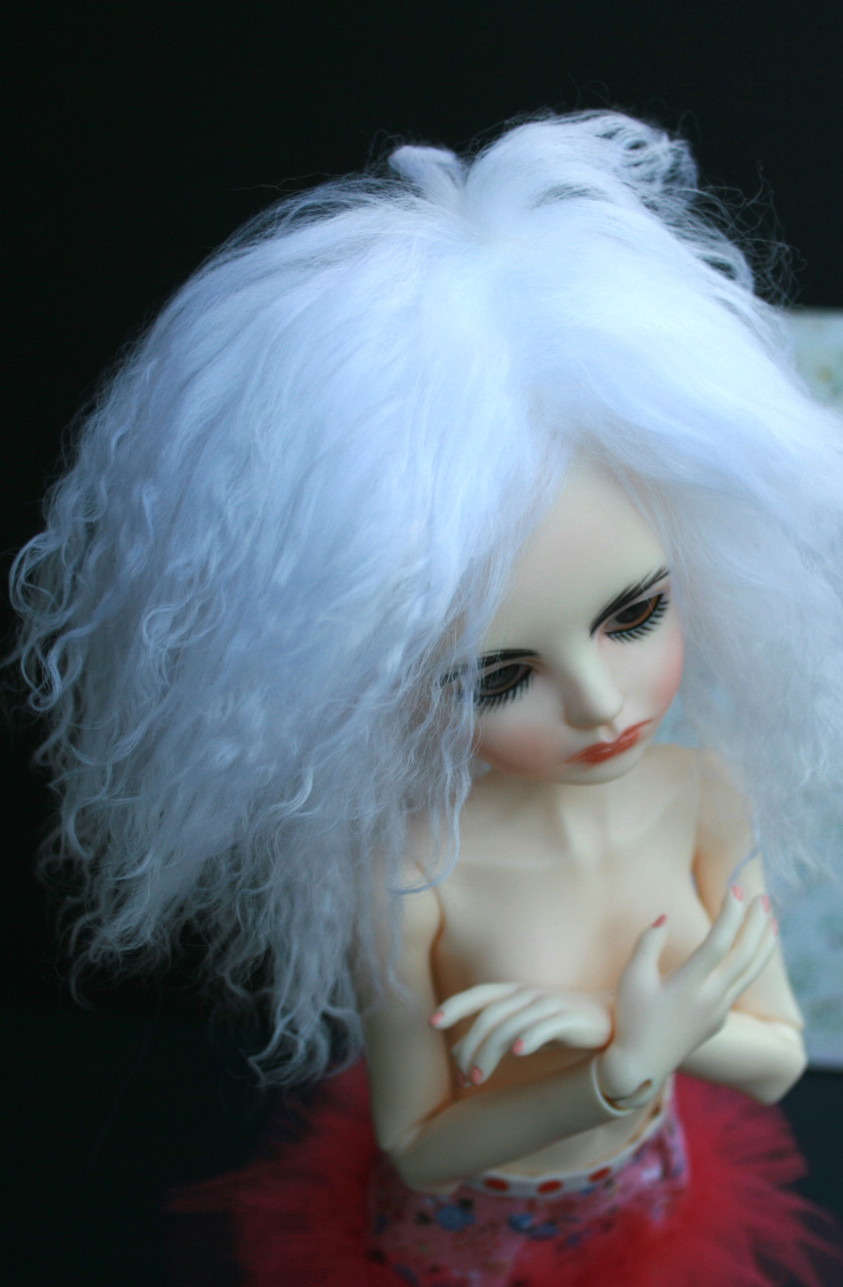 White Tibetian mohair 7"